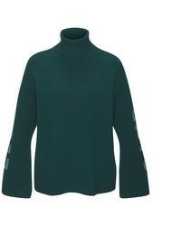 dunkelgrüner Strick Rollkragenpullover von Elbsand