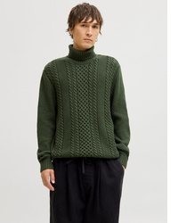 dunkelgrüner Strick Rollkragenpullover von Jack & Jones