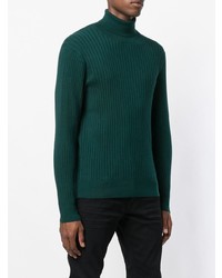 dunkelgrüner Strick Rollkragenpullover von Calvin Klein Jeans