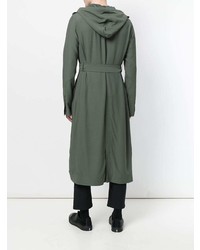 dunkelgrüner Trenchcoat von Rick Owens