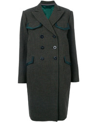 dunkelgrüner Tweed Mantel