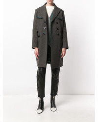 dunkelgrüner Tweed Mantel von Sacai