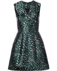 dunkelgrünes bedrucktes Kleid von Yigal Azrouel