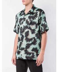 dunkelgrünes bedrucktes Kurzarmhemd von Givenchy