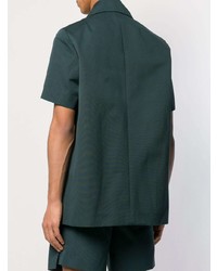 dunkelgrünes bedrucktes Kurzarmhemd von Namacheko
