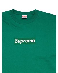 dunkelgrünes bedrucktes Langarmshirt von Supreme