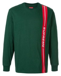 dunkelgrünes bedrucktes Langarmshirt von Supreme