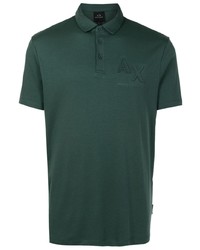 dunkelgrünes bedrucktes Polohemd von Armani Exchange