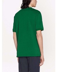 dunkelgrünes bedrucktes Polohemd von Gucci