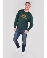 dunkelgrünes bedrucktes Sweatshirt von Alpha Industries