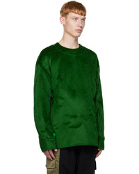 dunkelgrünes bedrucktes Sweatshirt von Feng Chen Wang