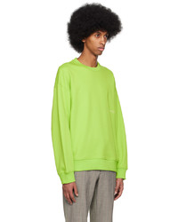 dunkelgrünes bedrucktes Sweatshirt von Wooyoungmi