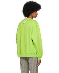 dunkelgrünes bedrucktes Sweatshirt von Wooyoungmi