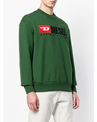 dunkelgrünes bedrucktes Sweatshirt von Diesel