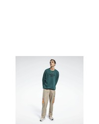 dunkelgrünes bedrucktes Sweatshirt von Reebok Classic