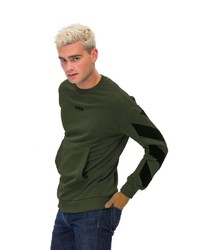 dunkelgrünes bedrucktes Sweatshirt von Tom Barron