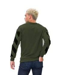 dunkelgrünes bedrucktes Sweatshirt von Tom Barron