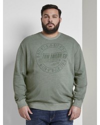 dunkelgrünes bedrucktes Sweatshirt von TOM TAILOR Men Plus