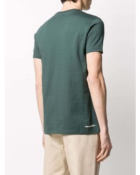 dunkelgrünes bedrucktes T-Shirt mit einem Rundhalsausschnitt von Karl Lagerfeld