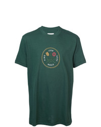 dunkelgrünes bedrucktes T-Shirt mit einem Rundhalsausschnitt von Aimé Leon Dore
