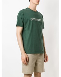dunkelgrünes bedrucktes T-Shirt mit einem Rundhalsausschnitt von OSKLEN