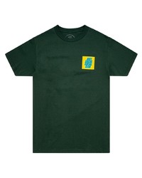 dunkelgrünes bedrucktes T-Shirt mit einem Rundhalsausschnitt von Anti Social Social Club