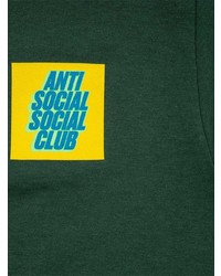 dunkelgrünes bedrucktes T-Shirt mit einem Rundhalsausschnitt von Anti Social Social Club