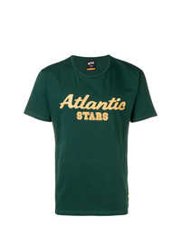 dunkelgrünes bedrucktes T-Shirt mit einem Rundhalsausschnitt von atlantic stars