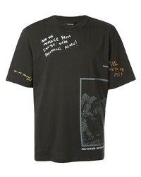 dunkelgrünes bedrucktes T-Shirt mit einem Rundhalsausschnitt von Band Of Outsiders
