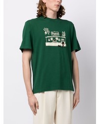 dunkelgrünes bedrucktes T-Shirt mit einem Rundhalsausschnitt von Carne Bollente