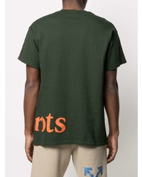 dunkelgrünes bedrucktes T-Shirt mit einem Rundhalsausschnitt von Carrots