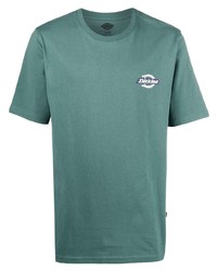 dunkelgrünes bedrucktes T-Shirt mit einem Rundhalsausschnitt von Dickies Construct