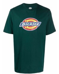 dunkelgrünes bedrucktes T-Shirt mit einem Rundhalsausschnitt von Dickies Construct