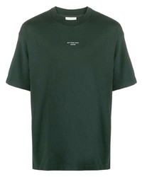 dunkelgrünes bedrucktes T-Shirt mit einem Rundhalsausschnitt von Drôle De Monsieur