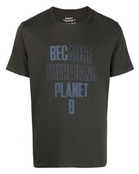dunkelgrünes bedrucktes T-Shirt mit einem Rundhalsausschnitt von ECOALF