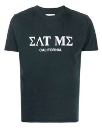 dunkelgrünes bedrucktes T-Shirt mit einem Rundhalsausschnitt von ERL