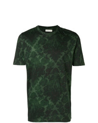 dunkelgrünes bedrucktes T-Shirt mit einem Rundhalsausschnitt von Etro
