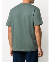 dunkelgrünes bedrucktes T-Shirt mit einem Rundhalsausschnitt von Études