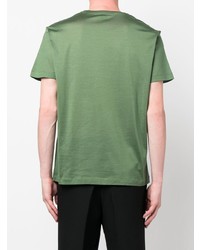 dunkelgrünes bedrucktes T-Shirt mit einem Rundhalsausschnitt von Etro