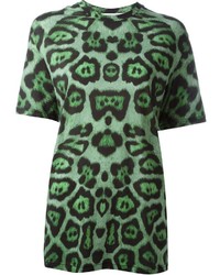 dunkelgrünes bedrucktes T-Shirt mit einem Rundhalsausschnitt von Givenchy