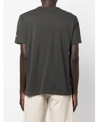 dunkelgrünes bedrucktes T-Shirt mit einem Rundhalsausschnitt von ECOALF