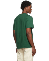 dunkelgrünes bedrucktes T-Shirt mit einem Rundhalsausschnitt von Noah
