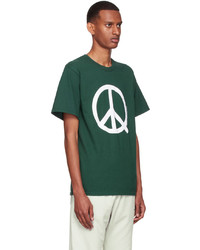 dunkelgrünes bedrucktes T-Shirt mit einem Rundhalsausschnitt von Museum of Peace & Quiet