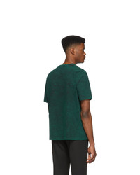 dunkelgrünes bedrucktes T-Shirt mit einem Rundhalsausschnitt von Alexander Wang