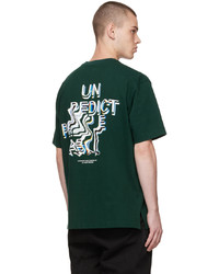 dunkelgrünes bedrucktes T-Shirt mit einem Rundhalsausschnitt von Solid Homme