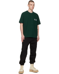 dunkelgrünes bedrucktes T-Shirt mit einem Rundhalsausschnitt von Solid Homme