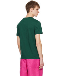 dunkelgrünes bedrucktes T-Shirt mit einem Rundhalsausschnitt von Valentino