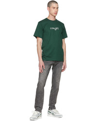 dunkelgrünes bedrucktes T-Shirt mit einem Rundhalsausschnitt von Cowgirl Blue Co