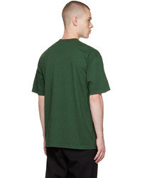 dunkelgrünes bedrucktes T-Shirt mit einem Rundhalsausschnitt von Stray Rats