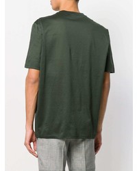dunkelgrünes bedrucktes T-Shirt mit einem Rundhalsausschnitt von Lanvin